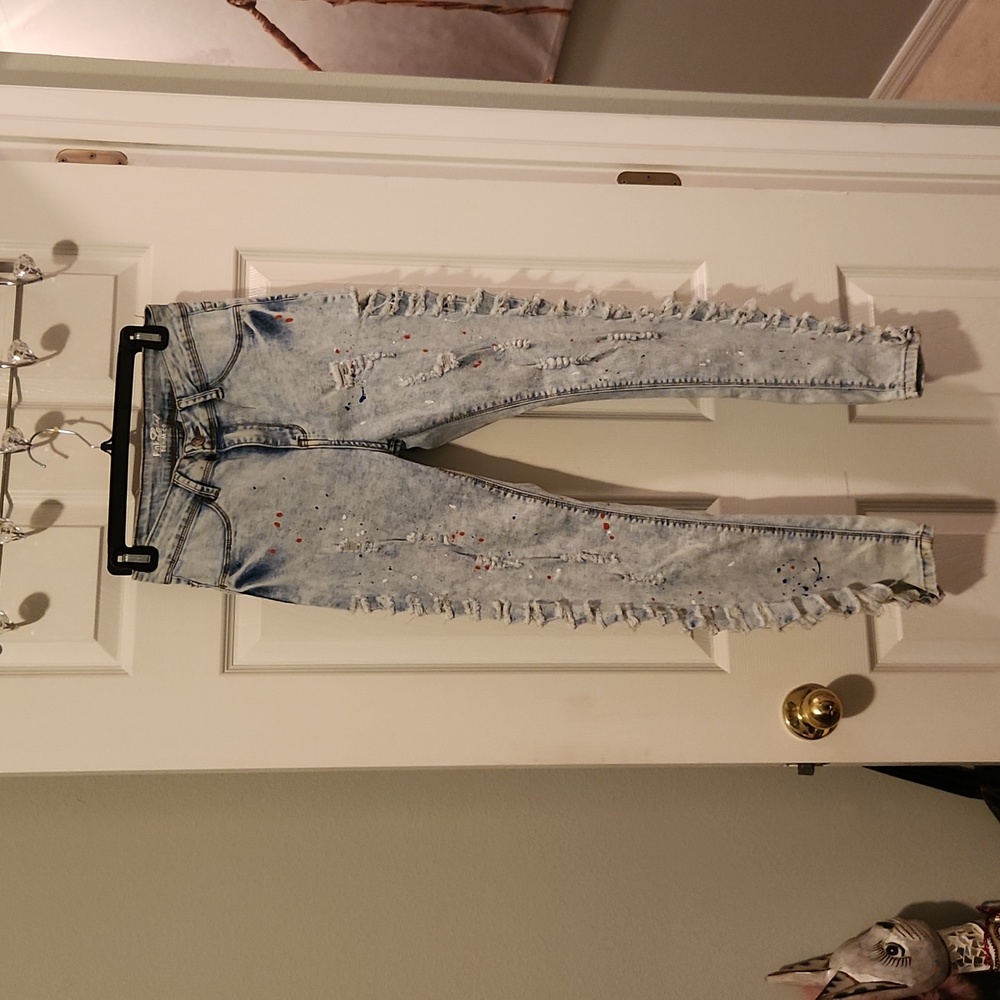 - Pink Label distressed high waisted skinny jeans
